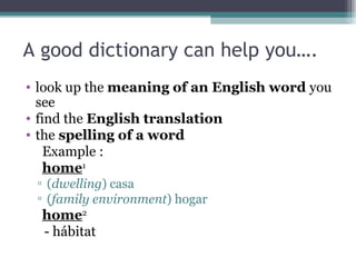 Dictionary Help Dictionary use | PPT