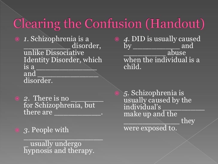Dissociative identity disorder research papers
