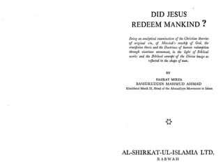 Did Jesus Redeem Mankind?