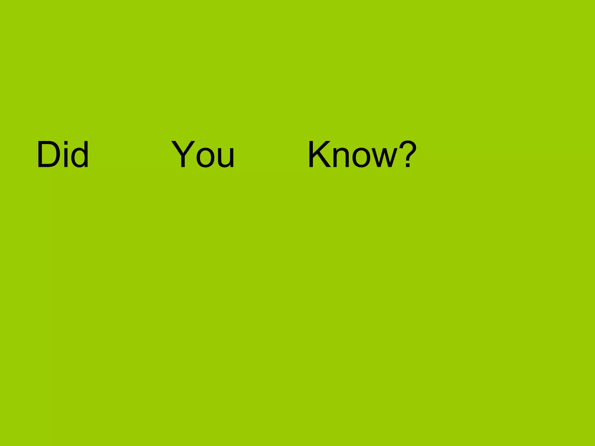 Did  You  Know? 