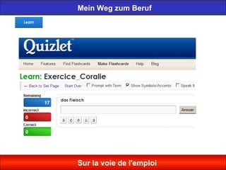 Mein Weg zum Beruf
Sur la voie de l'emploi
 