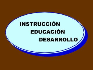 INSTRUCCIÓN
EDUCACIÓN
DESARROLLO
 