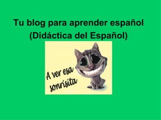 Tu blog para aprender español (Didáctica del Español) 