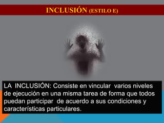 GRUPO DE 
DECISIONES 
DECISIONES QUE SE DEBEN TOMAR 
IMPACTO 
(EJECUCIÓN) 
1. Ejecución congruente con las decisiones del pre impacto 
2. Ajustes y correcciones 
3. otros 
POST-IMPACTO 
(Evaluación) 
1. Información acerca de la ejecución en el impacto 
(observar, escuchar, tocar, oler, etc). 
2. Valoración de la información con base a los criterios 
(instrumentalización, procedimientos, material, normas, 
valores, etc.). 
3. Retroalimentación. 
Acerca 
del 
contenido 
Inmediato 
a. Feeback correctivo 
b. Feeback de 
reforzamiento 
c. Feeback neutro 
d. Feeback ambiguo 
Acerca de 
los roles 
Retrasado 
4. Evaluación del estilo de enseñanza 
5. Evaluación del estilo de aprendizaje anticipado 
6. Otros. 
 