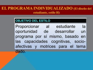 ENSEÑANZA RECÍPROCA (ESTILO C) 
ANATOMIA DEL ESTILO 
Se permite la toma de decisiones por parte 
del estudiante en la fase postimpacto, 
teniendo en cuenta el principio de 
inmediatez de la retroalimentación para que 
se tengan mayores posibilidades de 
corrección, es decir que la organización ha 
de hacerse por parejas: ejecutante-observador, 
en donde quien observa 
informa al profesor. 
 
