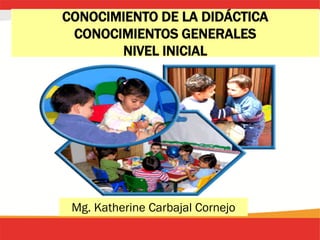 CONOCIMIENTO DE LA DIDÁCTICA
CONOCIMIENTOS GENERALES
NIVEL INICIAL
Mg. Katherine Carbajal Cornejo
 