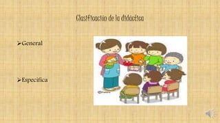 Clasificación de la didáctica
General
Especifica
 