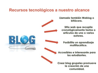 Recursos tecnológicos a nuestro alcance
 