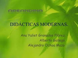DIDÁCTICAS MODERNAS.
Ana Yuliet Granados Flórez.
Alberto Gallego.
Alejandro Ochoa Mazo.
 
