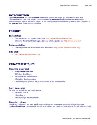 Didacticiel open workbench | PDF