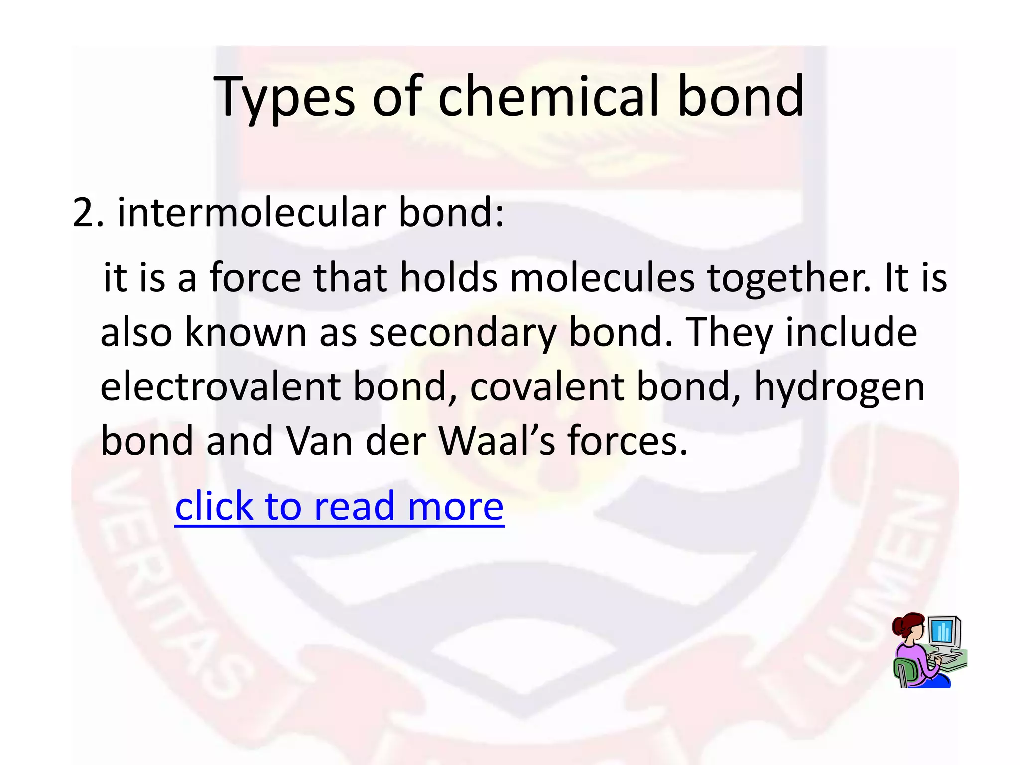 INTRAMOLECULAR BONDS PPT | PPTX