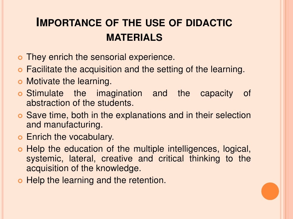 Didactic resources