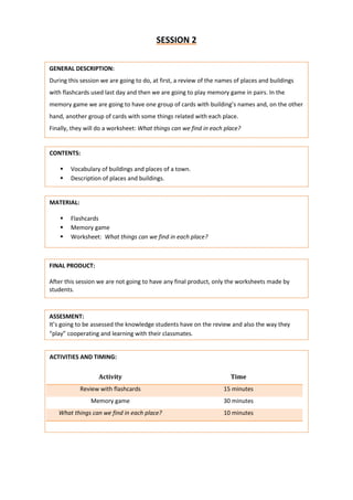 Teaching Sequence My Town Pdf