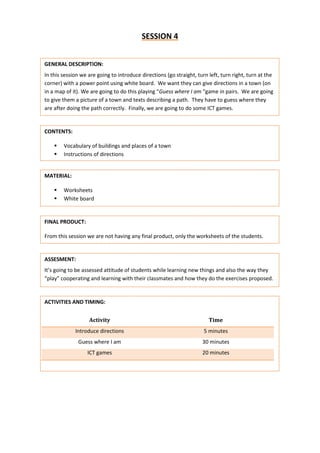 Teaching Sequence My Town Pdf