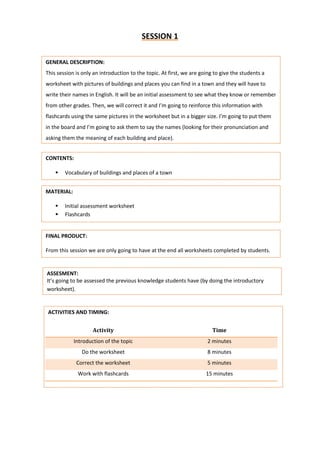 Teaching Sequence My Town Pdf