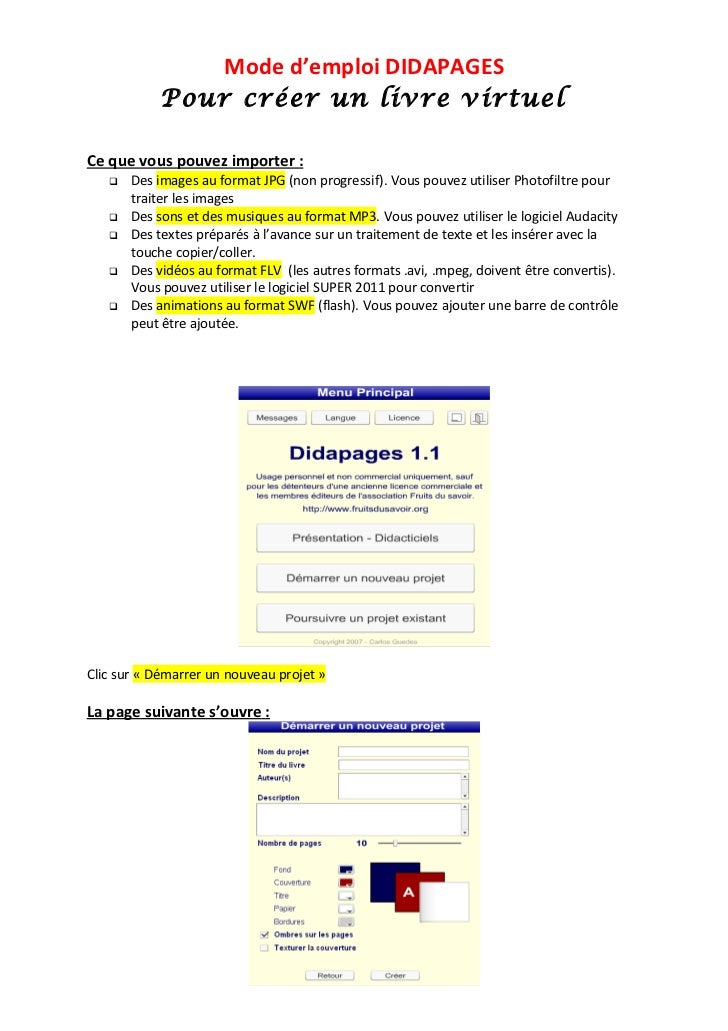 Didapages mode d'emploi Didapages mode d'emploi