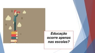 Educação
ocorre apenas
nas escolas?
 