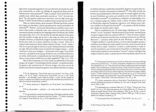 601 Cf. M. Descharnps, "Tony Smith er/ou l'art minirnal", Art Press, n" 40,
1980, p. 21. E .J.-P. Críqui, "Trictrac pour Tou)' Srnith", art. cit., p. 49; "Cada
elemento - em distensão, como à beira da queda - 'puxa' em sua direção os
outros, e o espaço que ossepara se vê de cerro modo adensado em proveito de um
efeito de conjunto curiosamente unitário".
65 T. Smith, citado por S. X1agsta ff jr., em TOI1)' Smitb , Two Exhlbitions,
01). cito
66 É um dos sentidos - psíquico - do verbo iuander: ausentar-se, ficar
distraído.
67 "In my studio they remind me of Stonehenge.If the lighris subdued a little,
ir has more of the archaic ar prehistoric look thar I prefer ..." T. Srnirh, citado por
L.R. Lippard, TO/t)' Stnith, 01). cit., p. 19 (cf. igualmente p. 21).
I,
1i
1
1
~1
1
11
1
11
UI
l'
ti
lU
h
'1"
l~
r
lil
lj
I~
lí
11
,,~
I'
ILo
IfJ
1
1
:1
H
'I!
I!i
i!
I
I
I
Ir
,
I
i,
,
i~
jli
li;
1
1
;
:Ij
Ij~
 .
i
l'
'1 :
/1
1
1
1'
i!'
11 :
li
'I'
", I :
li
"
i
i
'~.
113
O Que Vemos, O Que Nos Olha
6S "l like shapes of this kind; they rernind me of the plans of ancieur builclings
made with mud brick wall. .." T. Srnith, comen tário a Playground, em Tou)' Smiib,
Tu/o Exbibitions, op. cito "I like rhe power of African sculptures carved fromsingled
blocks. Theyare statements in mass anelvolume. There is little that islineal in them.
There is nothing impressionistic about the surfaces. Every parr, as well as the piece
as awhole, seems to haveits own center of gravity, Tbe parts <ler as rnasses,weights,
hunks." T. Srnirh,citado por L.H..Lippa rd, TOI1)' Smitb, 0/1. cit., p. 8. "J havealways
admired very simple, ver)' authorirarive, very enduring rhings." T. Smith, citado por
L.H.. Lippard, "Tony Smith: Talk abour Sculpture", art. cit., p. 48.
69 T. Srnirh,comentário a Dle, em TOI1 )' Smltb, Tu/o Exbibitions, op. citoO
texto ele Heródoto se encontra em Histoires, II, 155, rrad. A. Barguet, Paris, Galli-
mard, 1964, p. 207 .
70 A associação com o colossos é feita por j.-P. Criqui, "Trictrac pou r Tony
Smith", art. cit., p. 50. Sobre esse assunto, ver o texto célebre de J.-P. Vernant em
M)'lhe et pensée chez les Grecs, Paris, Maspero, 1965, Il, pp . 65-78, e, mais re-
centemente) Figures, ldoles, masques) Paris, julliard, 1990, pp. 17-82) em que o
bérõon ele Alcmeneé evocado, p. 73.
71 O que parece fazer .M. Descharnps, "Tony Srnith", art. cit., p. 21.
os objetos eficazes e poderosos (fJowerfu/); gostava em geral dos mo-
numentos "simples, imponentes e resistenres,,68. Para falar de Die, ele
evocou mais precisamente a fabulosa capela do templo egípcio eleLeto,
da qual Heródoto nos conta que consistia num monolito cúbico ele
dimensões enormes69. E poderíamos multiplicar as associações, evo-
car o colossos grego ou, melhor ainda, o bloco de ped ra cúbico que
as Heráclides, segundo Pausânias, ergueram num bosque para insti-
tuir o bérõon (o templo) de Alcmene70 - ou mesmo a Ka'ba de Meca
que abriga sua famosa pedra negra.
1I1asse quiséssemos tirar de todas essas referências um "primi-
tivismo" ou um "arcaísmo" das esculturas de Tony Smith, cometeríamos
um grave engano sobre seu estatuto efetivo71. Uma vez mais, é dialeti-
camente que devemos considerá-las, no sentido mesmo em que 'lalter
Benjamin - próximo nesse ponto de Aby Warburg - pôde falar de
"imagem dialética", quando tentava, no Livro das passagens,pensar a
existência simultânea da modernidade e do mito: tratava-se para ele de
refutar tanto a razão "moderna" (a saber, a razão estreita, a razão ci-
nica do capitalismo, que vemos hoje se reatualizar na ideologia do pós-
modernismo) quanto o irracionalismo "arcaico") sempre nostálgico das
origens míticas (a saber, a poesia estreita ciosarquétipos, essa forma de
Georges Didi-I-Juberman
algo como um grande organismo vivo que não teria termi nado seu pró-
prio crescimento, OLl então um diálogo de organismos feitos para se
influenciaremreciprocamentev". Aliás, o próprio Tony Smith deu a ex-
pressão mais radical dessa protensão atuante ou "viva" de suas ima-
gens: "Eu não pensava nelas como escultura, mas em algo C0l1l0 pre-
senças" (I didn't thinl:ofthem assculpture but as presences ofa sort)65.
Mas, ao mesmo tempo, ele as nomeava Wandering Rocks:pedras
que vagam no abandono, pedras portadoras de vazios, portadoras de
ausênciasr'". "Pedras", no entanto, fabricadas em madeira.corno a pri-
meira Caixa preta, e exibindo cada uma, mais que outras obras, sua
natureza de caixas) através do leve despregamenro elastábuas, bem visível
nas arestas (fig. I S,IJ. 1.11). Em sentido de guê esse aspecto acena para
nós? Em sentido c1ealgo que se abre e não cessa elecindir-se em duas
direções . Primeiro, no sentido da imagem impossível de ver do que signi-
ficaria para cada um o futuro absoluto, ou seja, a morte. Como se o
aspecto essencialmente lúdico desses objetos móveis, "vivos", fosse a
área de um grande jogo de xadrez no qual o desaparecimento estivesse
em jogo. Mas ele também.acena no sentido da imagem mesma - ainda
visível por ruínas e por vestígios - do passadomais antigo. Tony Smitb
evocava, a propósito de seu grupo eleesculturas, os velhos jardins zen,
ou então, reafirmando a importância das luzes declinantes sobre suas
obras, via seu próprio ateliê como Lll1l sítio megaJ.ític067 (fig. 15, fJ. 110).
São de fato numerosas, em Tony Smith, as referências à arte mais
antiga e às imagens "antropologicamente simples", se podemos dizer:
ele gostava das arquiteturas do Oriente antigo, com seus muros de
tijolos e suas formas compactas; gostava ciosobjetos talhados na massa,
112
•
•
•
•
•
•
•
•
•
•
•
•
•
•
•
•
•
•
•
•
•
•
•
•
•
•
•
•
•
•
•
•
•
.'
 