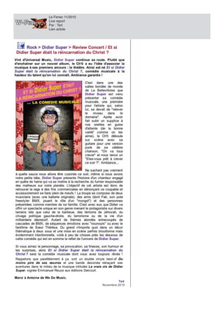 Le Fenec 11/2010
Live report
Par : Ted
Lien article
 