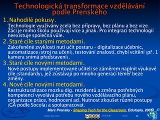 2016 BoBr stranaDIDACTIG 2016
Změna výukových postupů podle
modelu SAMR
12
http://jennyluca.wikispaces.com/TPACK+and+SAMR
Dr. Ruben R. Puentedura
http://www.hippasus.com/
Změna 
(disrupce)
Modifikace
Reforma
Náhrada
SAMR in 120 Seconds
Transformace
Vylepšení
 