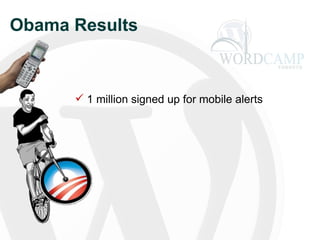 Obama Results 1 million signed up for mobile alerts 