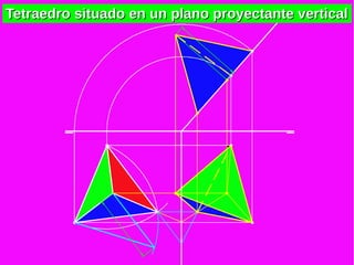 Tetraedro situado en un plano proyectante verticalTetraedro situado en un plano proyectante vertical
 