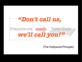 “Don't call us,
we'll call you!”
(The Hollywood Principle)
 