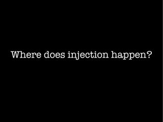 Where does injection happen?
 