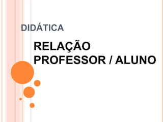 DIDÁTICA
RELAÇÃO
PROFESSOR / ALUNO
 