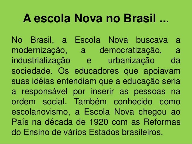 Quais São As Principais Características Da Escola Nova? – OHQV