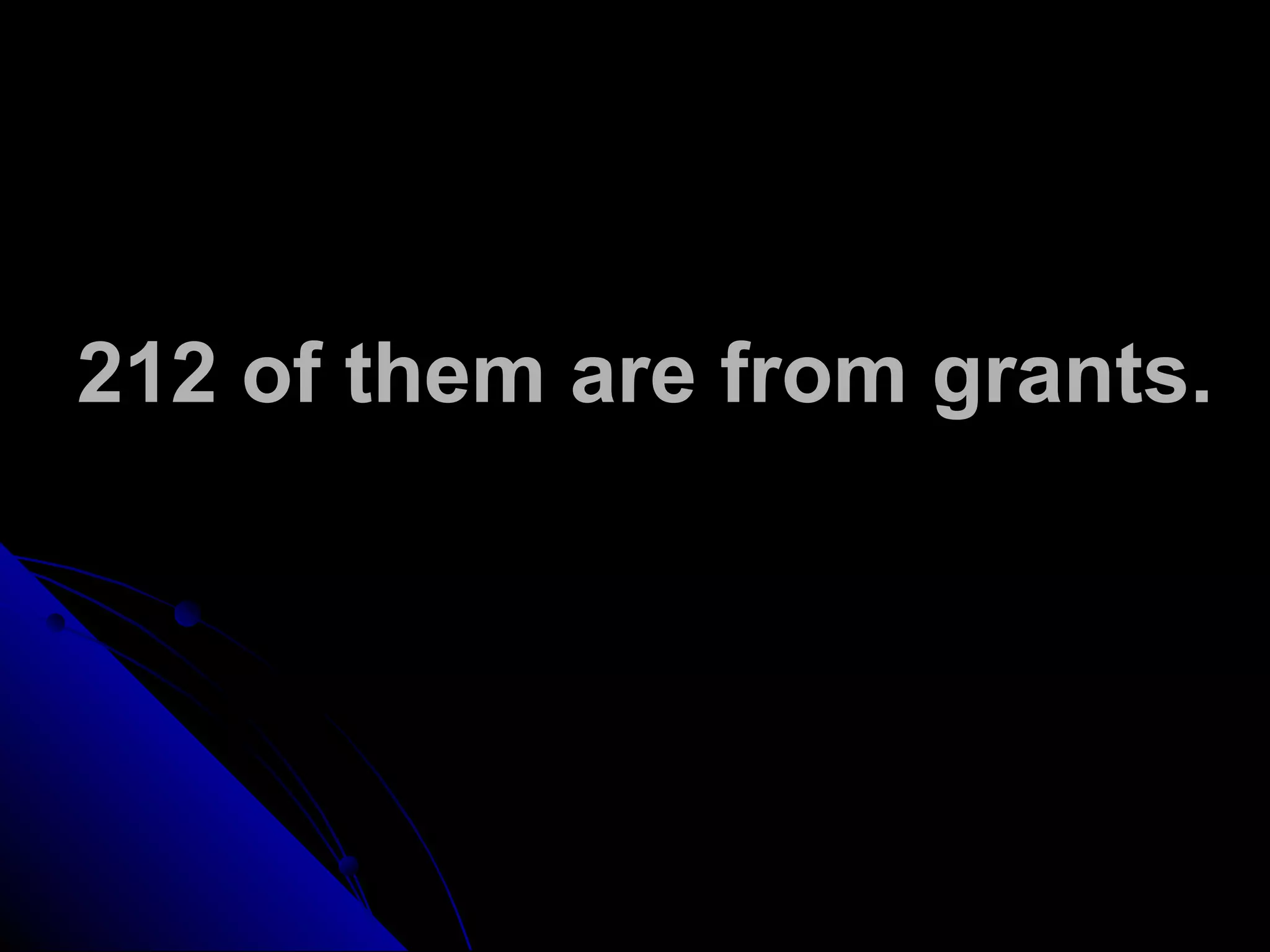 212 of them are from grants.
 