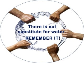 There is not
substitute for water.
REMEMBER IT!
 