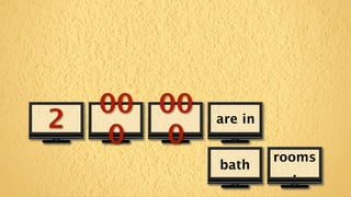 00 00
2           are in
    0  0
                     rooms
            bath
                        .
 