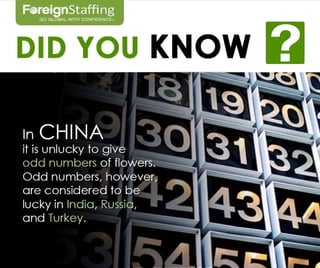Did you know? In China it is unlucky to give...