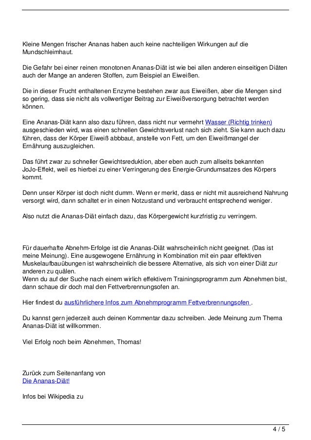 ananas diät erfahrungen