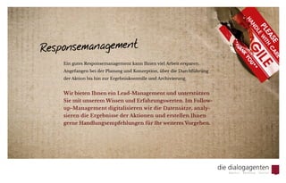POWER
Ausgereifte Software
Smarte Interfaces
Just-in-time-Segmentierung
Große Fallzahlen
Zentrale Prozesse
Motivierte Mitarbeiter
Direkter Kundenkontakt
Empathie und Emotion
Individuelle Betrachtung
Dezentrales Kundenwissen
SENSITIVITY
— Power meets sensitivity
www.crmpathy.de
Wie Sie Kaufmotive für das gesamte System und somit für die Customer
Journey verfügbar machen, erfahren Sie unter:
 