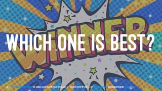 WHICH ONE IS BEST?
26 — // #ContainerConf 2019 // Die große Cloud-native FaaS Hitparade -> { created with ❤ and by @LeanderReimer #CloudNativeNerd @qaware }
 