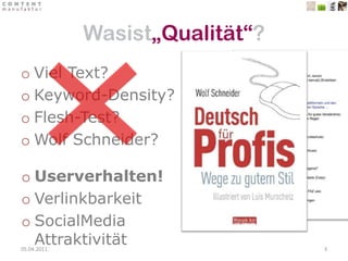 Wasist„Qualität“?Viel Text? 
