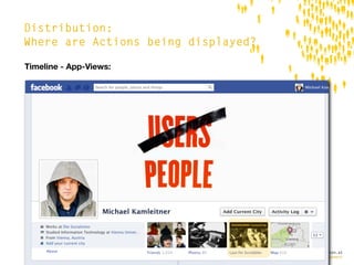 Distribution:
Where are Actions being displayed?

Timeline - App-Views:




                                             die.socialisten.at
                                     social network development
 