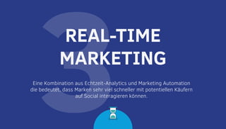 3Eine Kombination aus Echtzeit-Analytics und Marketing Automation
die bedeutet, dass Marken sehr viel schneller mit potentiellen Käufern
auf Social interagieren können.
REAL-TIME
MARKETING
 