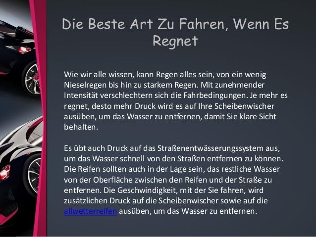 Die Beste Art Zu Fahren Wenn Es Regnet