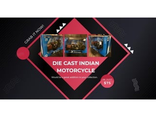 Die cast indian motorcycle