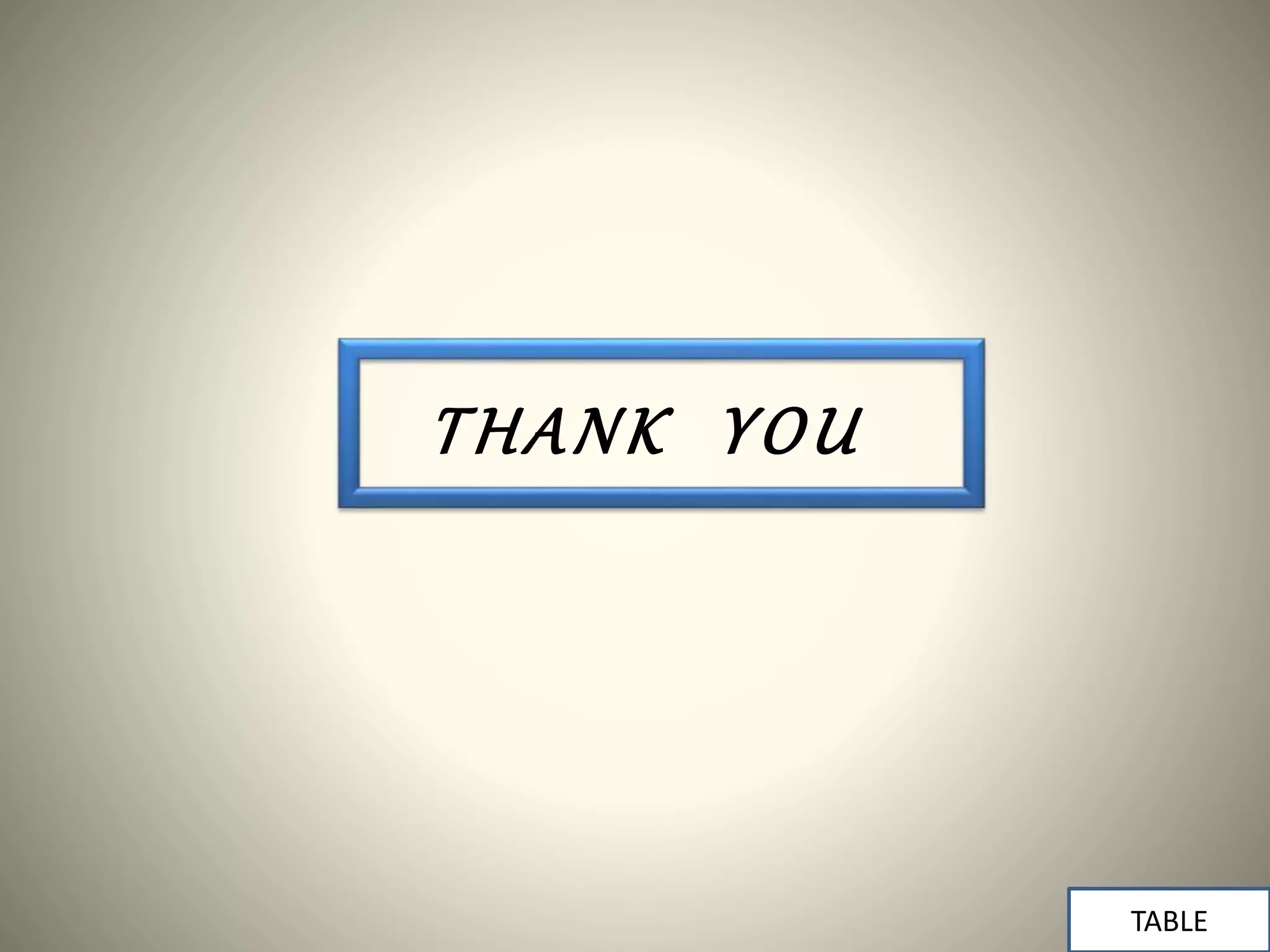 THANK YOU
TABLE
 