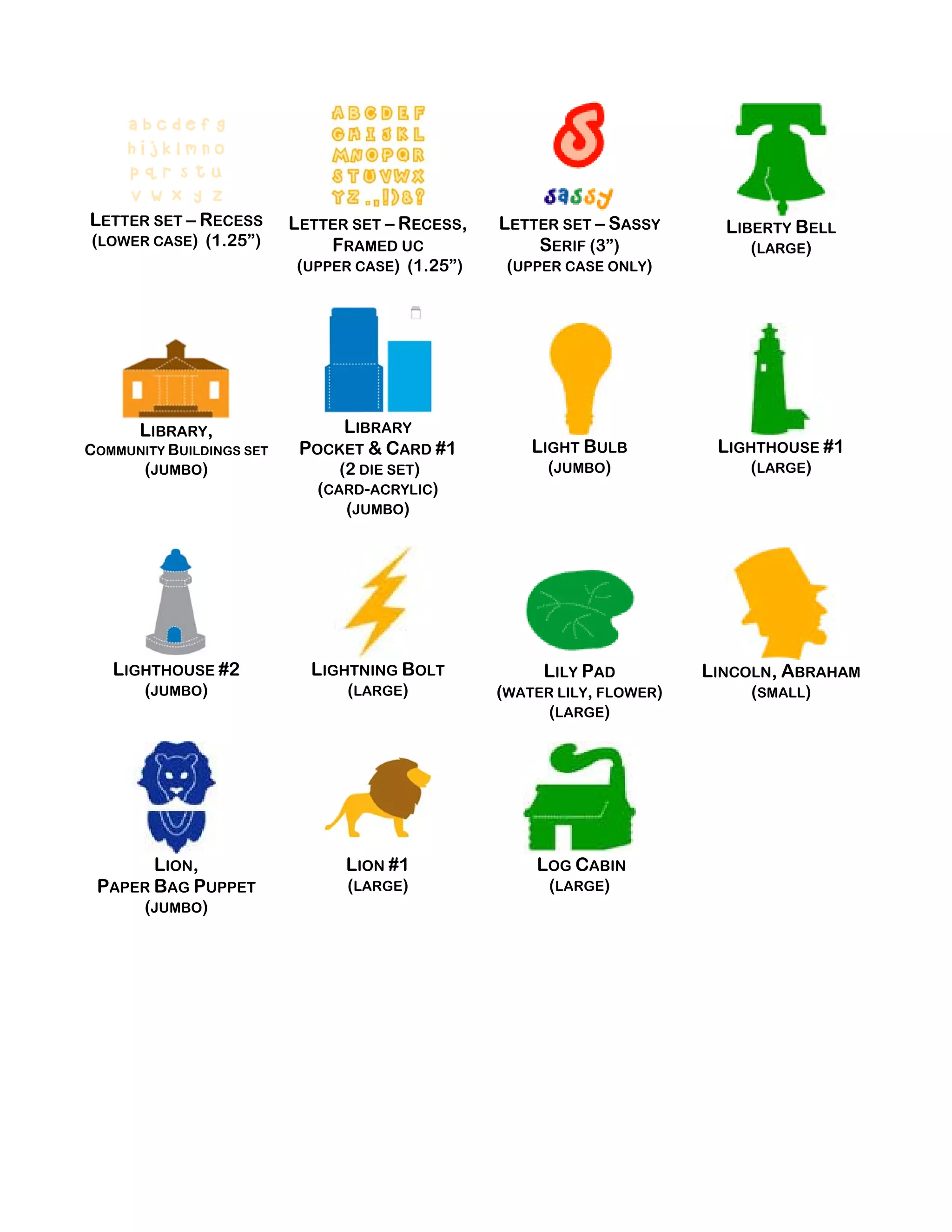 Die Cut Catalog at the TERC PDF