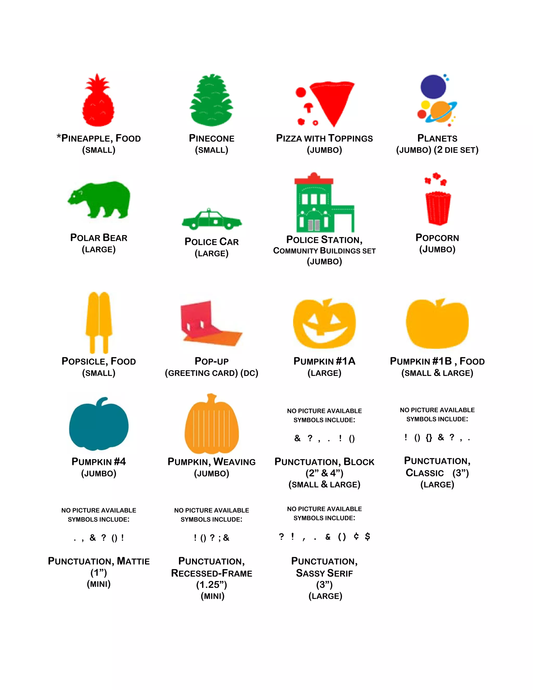 Die Cut Catalog at the TERC PDF