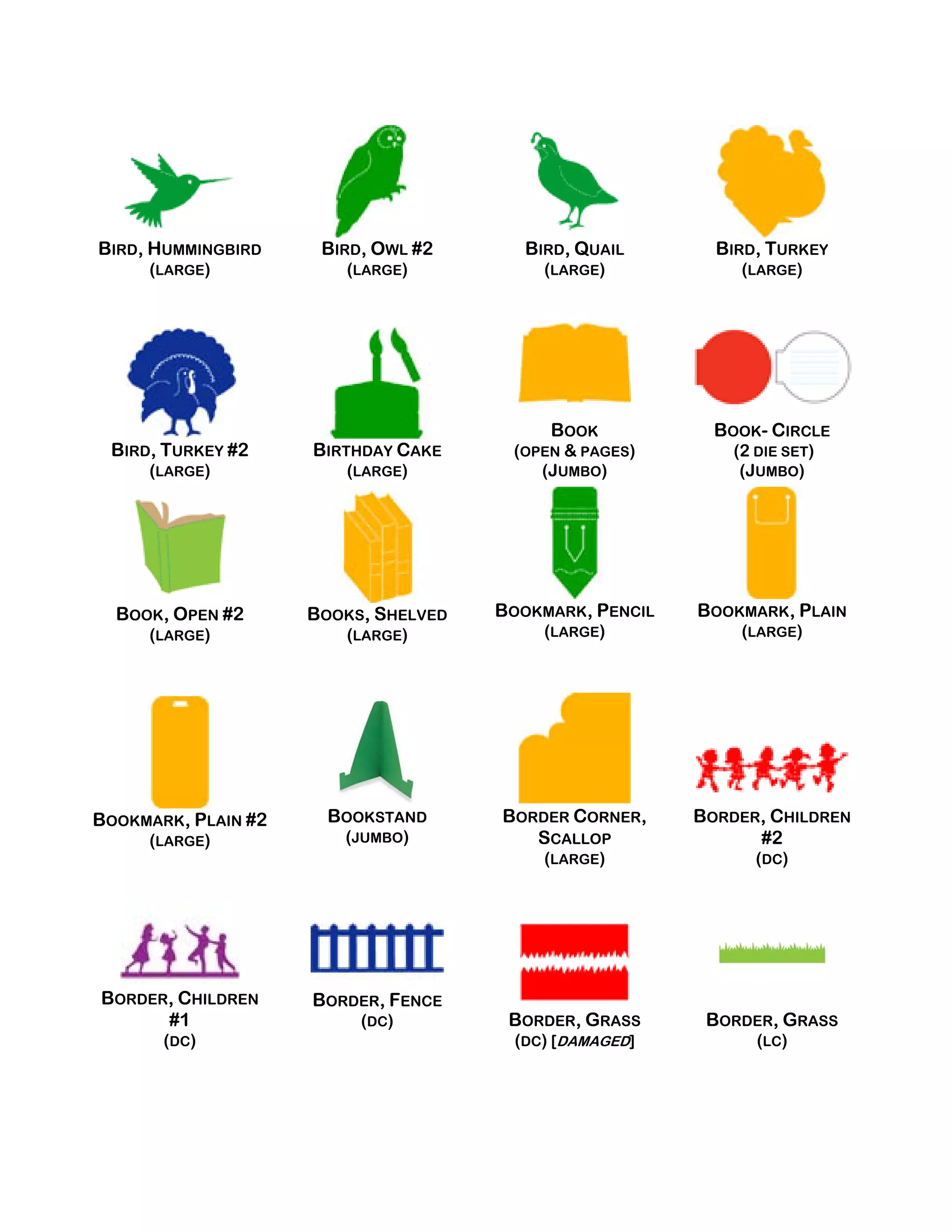 Die Cut Catalog at the TERC PDF