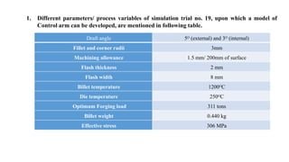Die design optimization and die stress analysis of control arm by ...