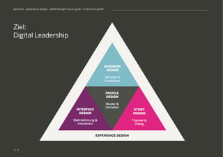 S
die firma . experience design . webthinking® quick guide . © die firma gmbh
Ziel:
Digital Leadership
17
 