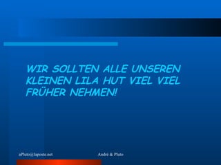 WIR SOLLTEN ALLE UNSEREN KLEINEN LILA HUT VIEL VIEL FRÜHER NEHMEN! 