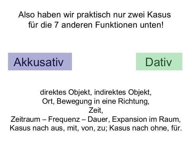Die Funktionen Der Kasus